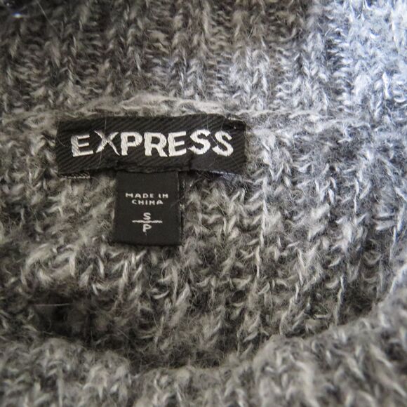 Express women's Hi-lo Hem Mohair/Wool Blend Turtleneck Sweater Gray S EUC - Picture 7 of 9